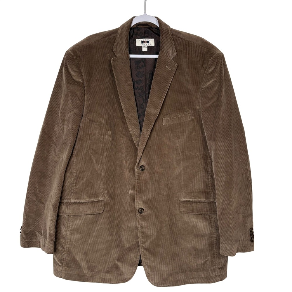 Joseph Abboud Mens 3XLT Brown Corduroy Blazer Sport Coat Elbow Patches 2 Button
